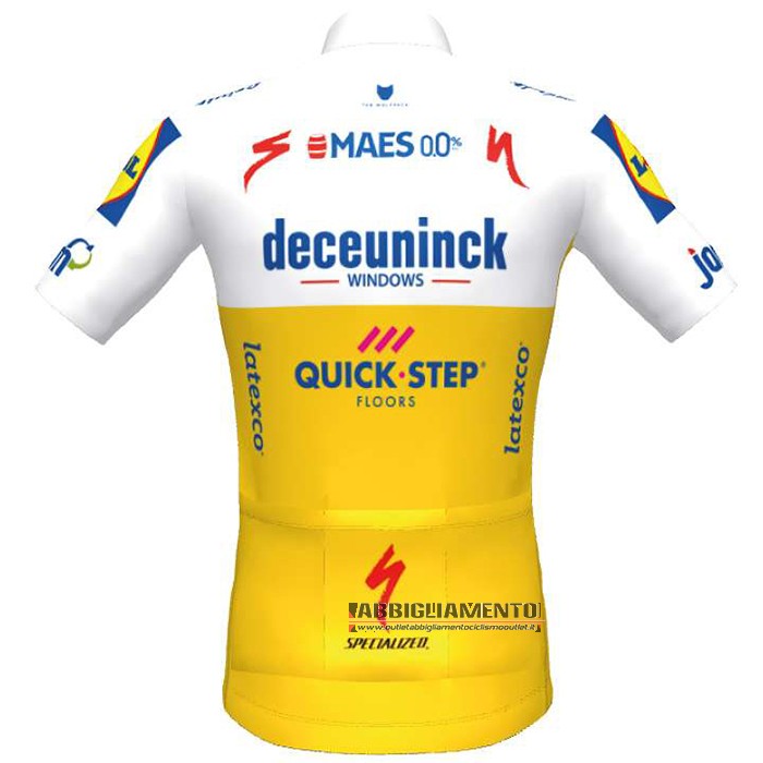 Abbigliamento Deceuninck Quick Step 2020 Manica Corta e Pantaloncino Con Bretelle Bianco Giallo - Clicca l'immagine per chiudere